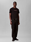 Calvin Klein Jeans Bisiklet Yaka Baskılı Siyah Erkek T-Shirt LV04RC858GUB1 SS GLITCHED LOGO EU C