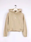 Calvin Klein Nakışlı Kız Çocuk Bej Sweatshırt IG0IG02755RAG