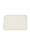 Kadın Monogram Desenli Fermuarlı Cüzdan - Krem | undefined