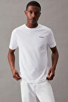 Erkek Ck Mikro Logo İnterlock T-Shirt - Beyaz | XS