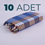 Homedius %100 Pamuk Mavi Hamam Peştemali 10'lu - 80 X 160 Cm