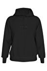 Kadın MONOLOGO REGULAR HOODIE Sweatshirt-Siyah | XS