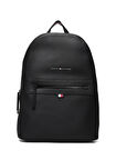 Tommy Hilfiger Siyah Erkek Sırt Çantası ESSENTIAL PU BACKPACK