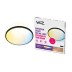 Wiz SuperSlim 32W Siyah Sıva Üstü RGB Akıllı LED Yuvarlak Panel Tavan Armatürü 55 cm çapında 3750 Lumen