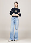 Tommy Jeans Yuvarlak Yaka Nakışlı Lacivert Kadın Sweatshırt TJW NW BXY CREST CREW