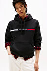 Erkek Th Chest Logo Drawstring Sweatshirt - Siyah | XS