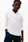 Erkek Çocuk Regular Kalıp Uzun Kollu Pike Polo Yaka T-Shirt - Beyaz | 10 Yaş