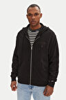 Erkek Tjm Varsity Tonal Fermuarlı Sweatshirt - Siyah | XL
