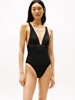 Tommy Hilfiger PLUNGE ONE PIECE RP EXT Kadın  Mayo UW0UW05845BDS