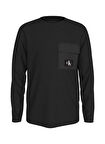 Calvin Klein Düz Siyah Erkek Çocuk  T-Shirt IB0IB02244BEH