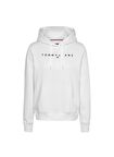 Tommy Jeans Kapüşon Yaka Düz Beyaz Kadın Sweatshırt TJW REG LINEAR HOODIE