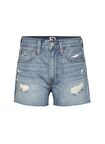 Tommy Jeans Normal Bel Normal Mavi Kadın Şort HOT PANT BH0013