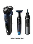Philips S5445 Islak/kuru Sinek Kaydı Tıraş - Banyo Vücut Bakım - Kulak-Burun Tüy Kesme Makinesi 3'lü Set