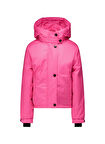 Super Rebel Pembe Kız Çocuk Kayak Montu R409-5208-TWISTER Girls twill hoode