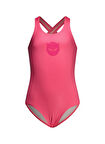 Super Rebel Pembe Kız Çocuk Mayo R501-5004-Pisa bathingsuit with Sup