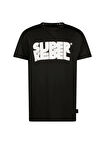 Super Rebel Düz Siyah Erkek Çocuk T-Shirt R501-6401-Surfer swim shirt short s