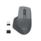 Philips SPK7858 Bluetooth 5.0 4000DPI Şarjlı Sessiz Hızlı Kaydırma Kablosuz Mouse Gri