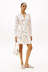Kadın Th Fluid Viscose Mini Wrap Elbise - Ekru | 40