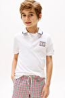 Erkek Çocuk Th Bayrak Logo Polo T-Shirt - Beyaz | 8 Yaş