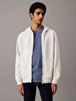 CALVIN KLEIN WOVEN LABEL ZIP THROUGH HOODIE Sweatshirt