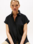 POPLIN SLEEVELESS RELAXED SHIRT Kadın Siyah Gömlek - WW0WW45897