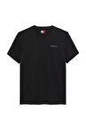 Erkek Slim Fit Minimal Logo T-Shirt - Siyah | L