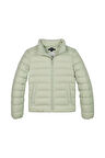 Unisex Çocuk Dik Yaka Hafif Şişme Mont - Açık Yeşil | 8 Yaş