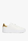 Tommy Hilfiger Kadın Klasik Platformlu Kort Tarzı Gold Sneaker FW0FW087560HT
