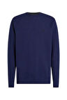 Erkek Regular Fit Monogram Logolu Esnek Sweatshirt - Lacivert | L