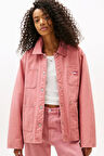 Kadın Yama Cepli İş Ceketi - Pembe | M