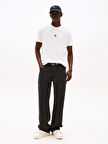 Tommy Jeans TJM REG FLAG LINEAR SS TEE EXT Erkek Beyaz T-shirt DM0DM21911YBL