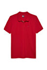 Erkek TJM Slim Placket Polo EXT T-Shirt - Kırmızı | XS