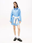 Tommy Jeans TJW OVS MINI SHIRT DRESS EXT Kadın Mavi Elbise DW0DW211220BB