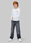 Calvin Klein Baskılı Beyaz Erkek Çocuk T-Shirt IU0IU00717YAF