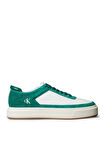 Calvin Klein Beyaz - Yeşil Erkek Sneaker BASKET CUPSOLE LACEUP LTH-SU