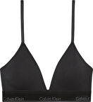 CALVIN KLEIN Kadın Marka Logolu Beyaz Elastik Bantlı Siyah Sütyen LV00QF8548 UB1