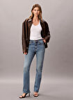 Calvin Klein Jeans Yüksek Bel Düz Paça Skinny Fit Mavi Kadın Denim Pantolon LV047D733GYYC