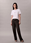 Calvin Klein Jeans Bisiklet Yaka Düz Beyaz Kadın T-Shirt LV047D213GYAA