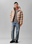 Calvin Klein Jeans Haki Erkek Mont LV04RD528GRAK LS NYLON MONOGRAM PUF