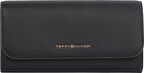 TOMMY HILFIGER Kadın Marka Logolu Pürüzsüz Deri Üst Kısımlı  Şık Görünüşlü İç Yan Fermuarlı  Mikrofiber Astarlı Siyah Cüzdan AW0AW17734 BDS
