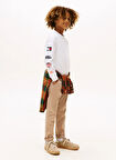 Tommy Hilfiger Baskılı Beyaz Erkek Çocuk T-Shirt KB0KB09935YBR