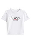 Tommy Hilfiger Baskılı Beyaz Bebek T-Shirt KN0KN02055YBR