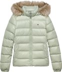 TOMMY HILFIGER Kadın Marka Logolu Kapüşonlu Şık Görünümlü Full Fermuarlı Günlük Kullanıma Uygun Yeşil3 Mont DW0DW18312 M1C