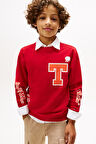 Erkek Çocuk Camp T Harf ve Baskı Detaylı Sweatshirt - Kırmızı | 14 Yaş