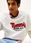 Tommy Jeans Bisiklet Yaka Açık Gri Erkek Sweatshırt DM0DM22087P09 TJM RLX BOUCLE FNT PL