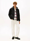 Tommy Hilfiger Dik Yaka Siyah Erkek Sweatshırt MW0MW40481BDS_GLOBAL STRIPE ZIP THR