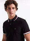Tommy Hilfiger Siyah Erkek Polo T-Shirt MW0MW40308BDS_CUFF INTEREST SLIM FI