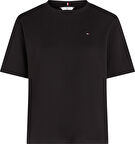 MODERN INTERLOCK BOXY SS TEE Kadın Siyah T-Shirt - WW0WW47458