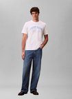 Calvin Klein Jeans Beyaz Erkek Standart Fit Baskılı T-Shirt LV04RF820GYAF Beyaz T-Shirt
