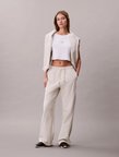 Calvin Klein Kabartma Monologo Havlu Kumaş Kadın Gri Eşofman Altı LV047F206G-P4P